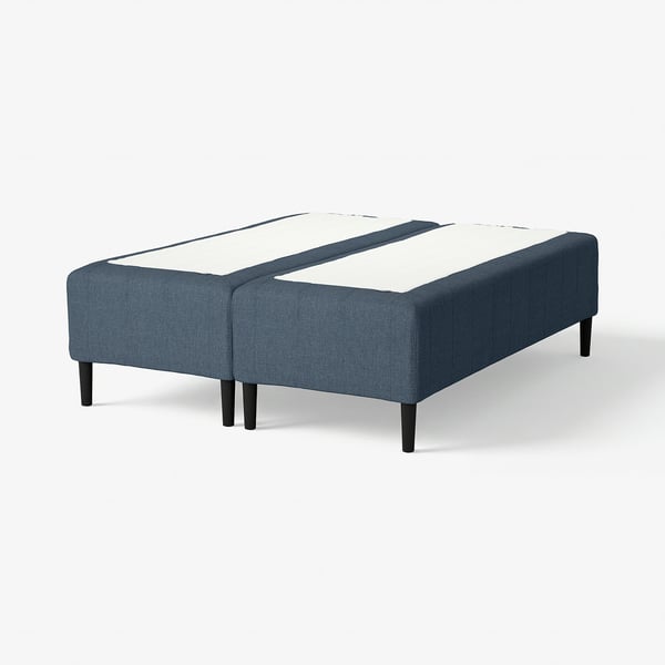 RISHÖJDEN Pocket spring mattress bse, 7 zones, incl leg medium firm/Kilanda dark blue, 180x200 cm