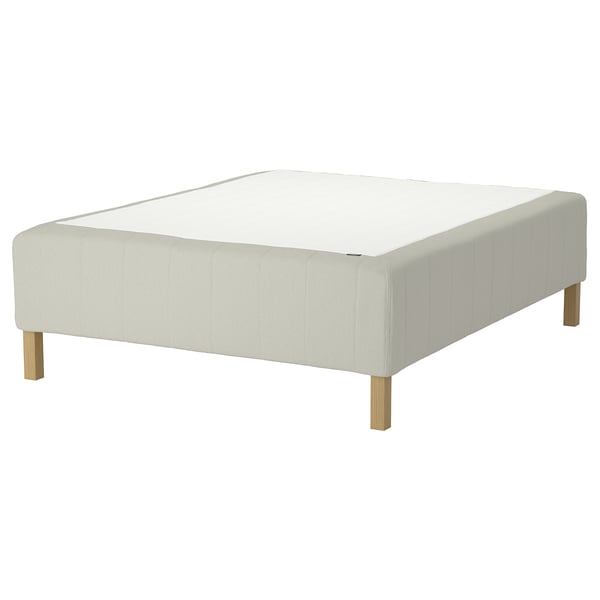 RISHÖJDEN Pocket spring mattress bse, 7 zones, incl leg medium firm/Knisa light beige, 180x200 cm