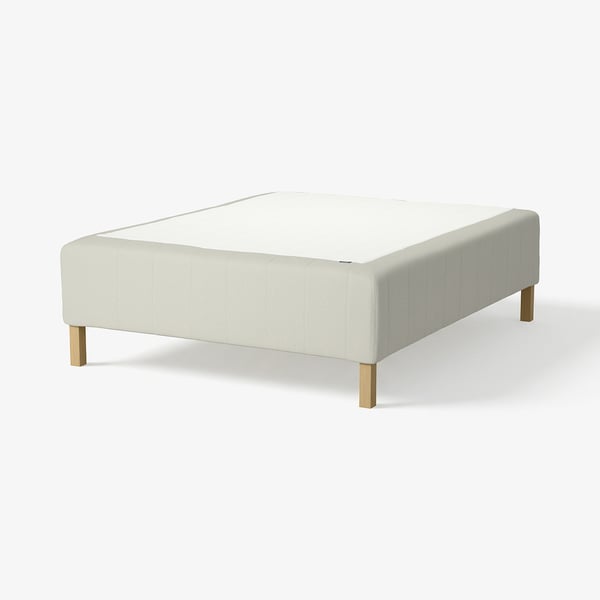 RISHÖJDEN Pocket spring mattress bse, 7 zones, incl leg medium firm/Knisa light beige, 160x200 cm