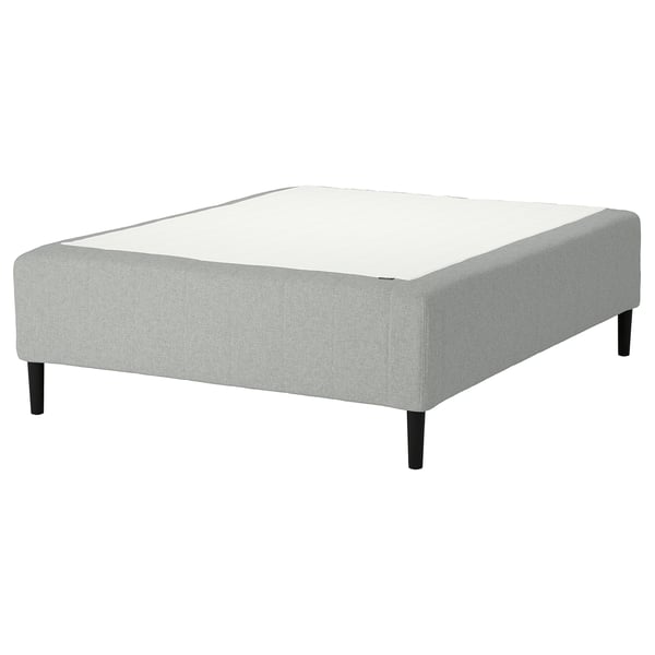 RISHÖJDEN Pocket spring mattress bse, 7 zones, incl leg medium firm/Tibbleby beige/grey, 180x200 cm