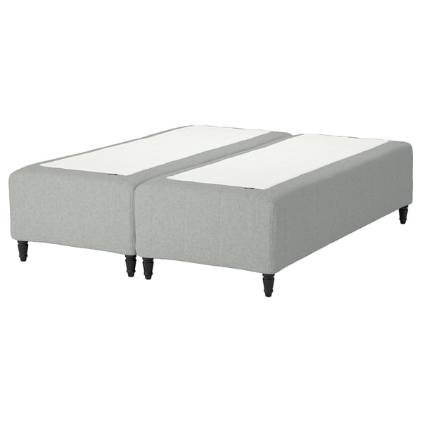 RISHÖJDEN Pocket spring mattress bse, 7 zones, incl leg medium firm/Tibbleby beige/grey, 180x200 cm
