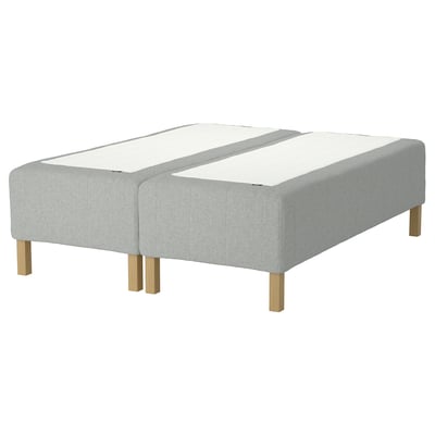 RISHÖJDEN Pocket spring mattress bse, 7 zones, incl leg medium firm/Tibbleby beige/grey, 180x200 cm