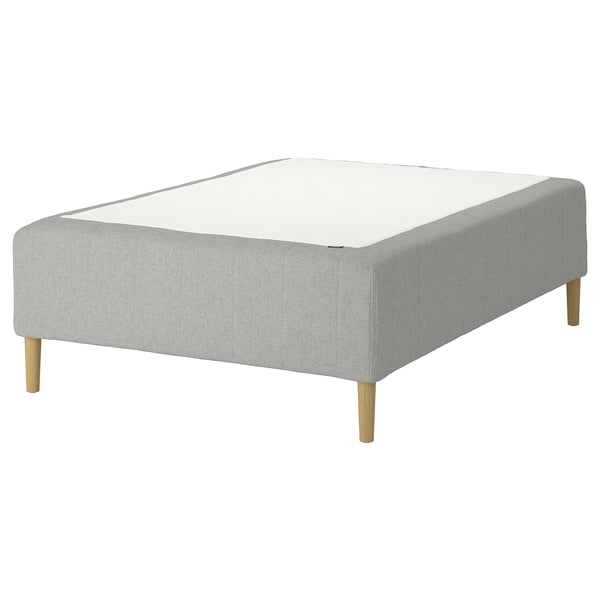 RISHÖJDEN Pocket spring mattress bse, 7 zones, incl leg medium firm/Tibbleby beige/grey, 120x200 cm