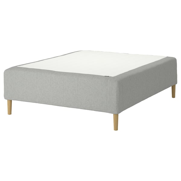 RISHÖJDEN Pocket spring mattress bse, 7 zones, incl leg medium firm/Tibbleby beige/grey, 180x200 cm
