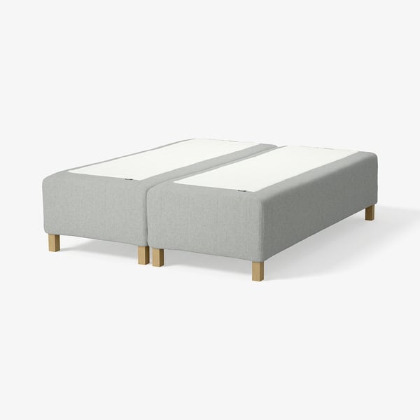 RISHÖJDEN Pocket spring mattress bse, 7 zones, incl leg medium firm/Tibbleby beige/grey, 160x200 cm