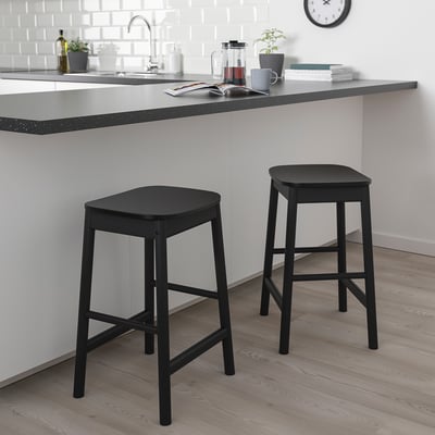 RÖNNINGE Bar stool, counter height/black, 63 cm