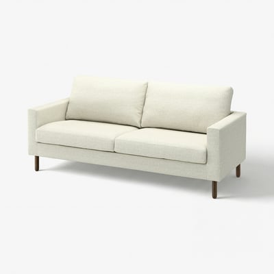 A SALTSJÖBADEN sofa in beige, featuring a clean design with pocket springs for comfort, wooden legs, and removable washable cover.