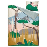 SANDLÖPARE Duvet cover and pillowcase, multicolour/savannah, 150x200/50x60 cm