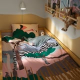 SANDLÖPARE Duvet cover and pillowcase, multicolour/savannah, 150x200/50x60 cm