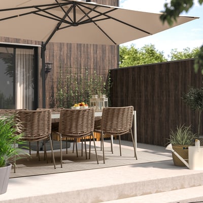 SEGERÖN / TEGELÖN Table and 6 chairs, outdoor white/beige/beige