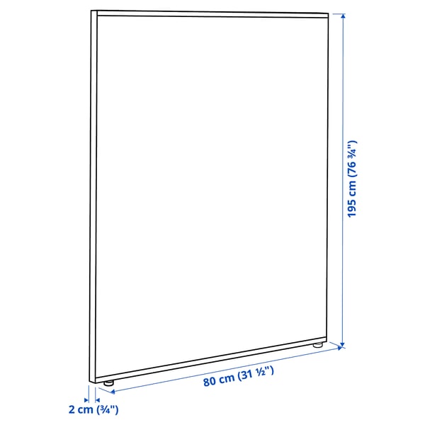 SIDORNA Room divider, grey, 80x195 cm