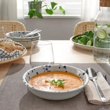 SILVERSIDA Deep plate, patterned/blue, 19 cm