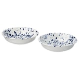 SILVERSIDA Deep plate, patterned/blue, 19 cm