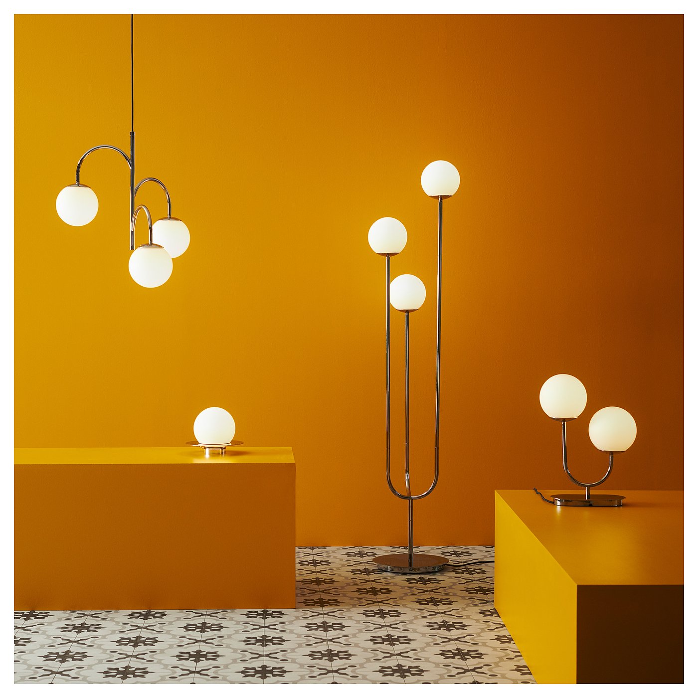 IKEA SIMRISHAMN フロアライト｜北欧モダン｜引き取り限定・美品 SIMRISHAMN floor lamp, chrome-plated/opal white glass - IKEA Norway