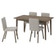 SKANSNÄS / TONSTAD Table and 4 chairs, brown beech/Viarp beige/brown brown oak effect, 150/205 cm