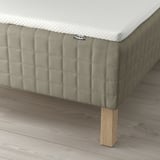 SKÅRER Sprung base incl. mattress pad, medium firm dark beige/Nordberget white, 120x200 cm