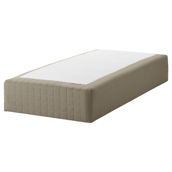 SKÅRER Wooden base sprung mattress, medium firm/dark beige, 80x200 cm