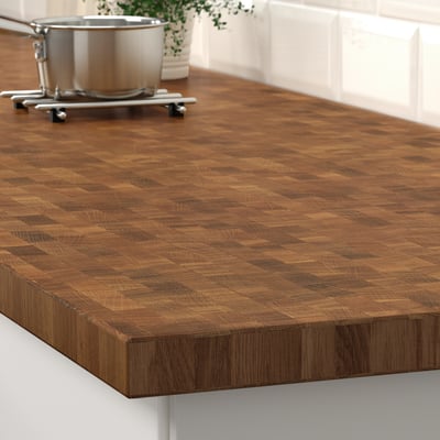 SKOGSÅ Custom made worktop, oak/veneer, 45.1-63.5x3.8 cm