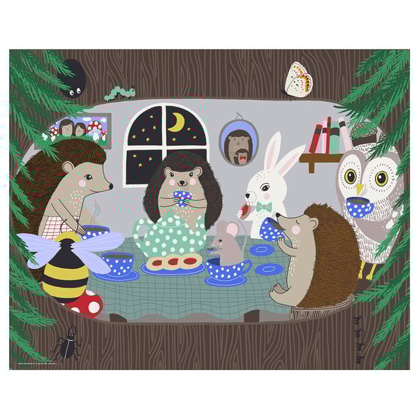 SKOGSDUVA Poster, teatime, 50x40 cm