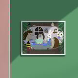 SKOGSDUVA Poster, teatime, 50x40 cm