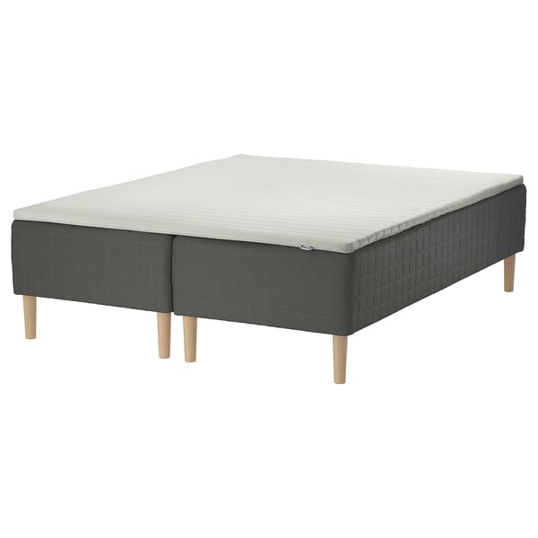 SKOTTERUD Sprung base incl. mattress pad, firm dark grey/Nisseholm white, 160x200 cm