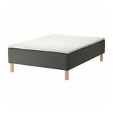 SKOTTERUD Sprung base incl. mattress pad, medium firm dark grey/Nisseholm white, 120x200 cm