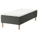 SKOTTERUD Sprung base incl. mattress pad, medium firm dark grey/Nordberget white, 90x200 cm