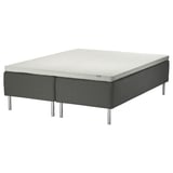 SKOTTERUD Sprung base incl. mattress pad, medium firm dark grey/Norrsele white, 160x200 cm