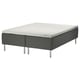 SKOTTERUD Sprung base incl. mattress pad, medium firm dark grey/Norrsele white, 160x200 cm