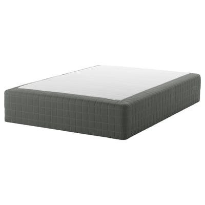 SKOTTERUD Wooden base sprung mattress, firm/dark grey, 120x200 cm