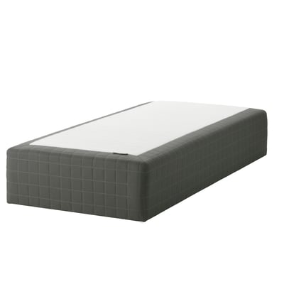 SKOTTERUD Wooden base sprung mattress, medium firm/dark grey, 90x200 cm