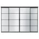 SKYTTA / SVARTISDAL Sliding door combination, black/white paper, 351x240 cm