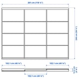 SKYTTA / TJÖRHOM Sliding door combination, white/white, 301x240 cm