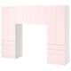 Option: SMÅSTAD / PLATSA Storage combination, white/pale pink, 240x42x181 cm