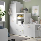 SMÅSTAD / PLATSA Storage combination, white/white, 180x57x181 cm