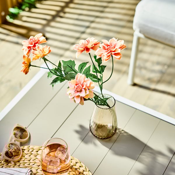 SMYCKA Artificial flower, in/outdoor Dahlia/orange, 66 cm