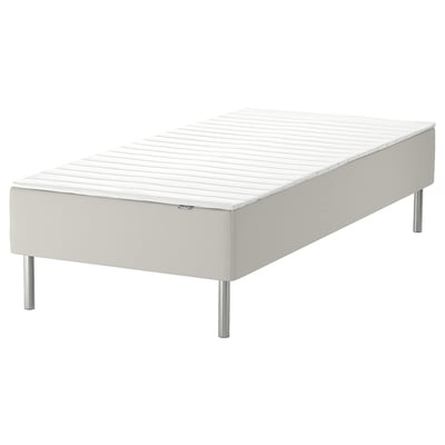 SNARUM Sprung base incl. mattress pad, medium firm beige/Nopakte white, 90x200 cm