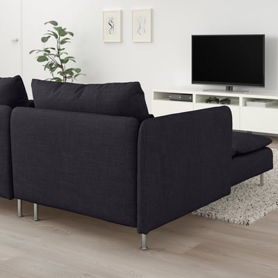SÖDERHAMN 4-seat sofa, with chaise longue/Hillared anthracite