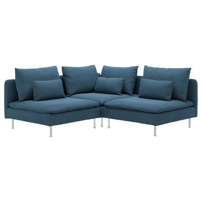 SÖDERHAMN Corner sofa, 3-seat, Tallmyra blue