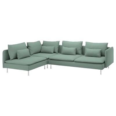 SÖDERHAMN Corner sofa, 4-seat, with open end/Tallmyra light green