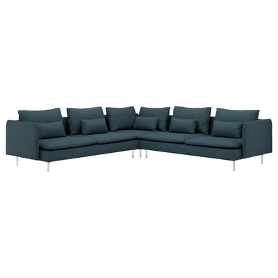 SÖDERHAMN Corner sofa, 6-seat, Hillared dark blue