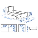 SONGESAND Bed frame with 2 storage boxes, white, 90x200 cm