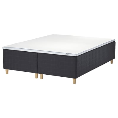 STAVANGER Sprung base incl. mattress pad, firm anthracite/Nästaberg white, 160x200 cm