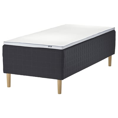 STAVANGER Sprung base incl. mattress pad, firm anthracite/Nästaberg white, 90x200 cm