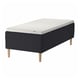 STAVANGER Sprung base incl. mattress pad, medium firm anthracite/Norrsele white, 80x200 cm