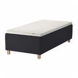STAVANGER Sprung base incl. mattress pad, medium firm anthracite/Norrsele white, 90x200 cm