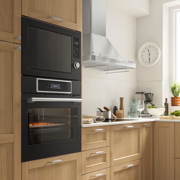 STENABY True fan oven, air fry function pyrolytic/black IKEA 700