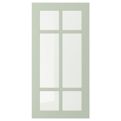 STENSUND Glass door, light green, 40x80 cm