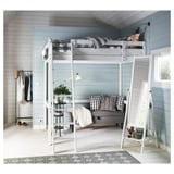 STORÅ Loft bed frame, white stain, 140x200 cm