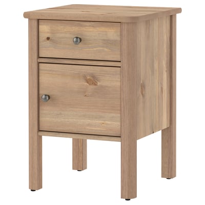 STOREMOLLA Bedside table, grey-brown stained, 50x50x72 cm
